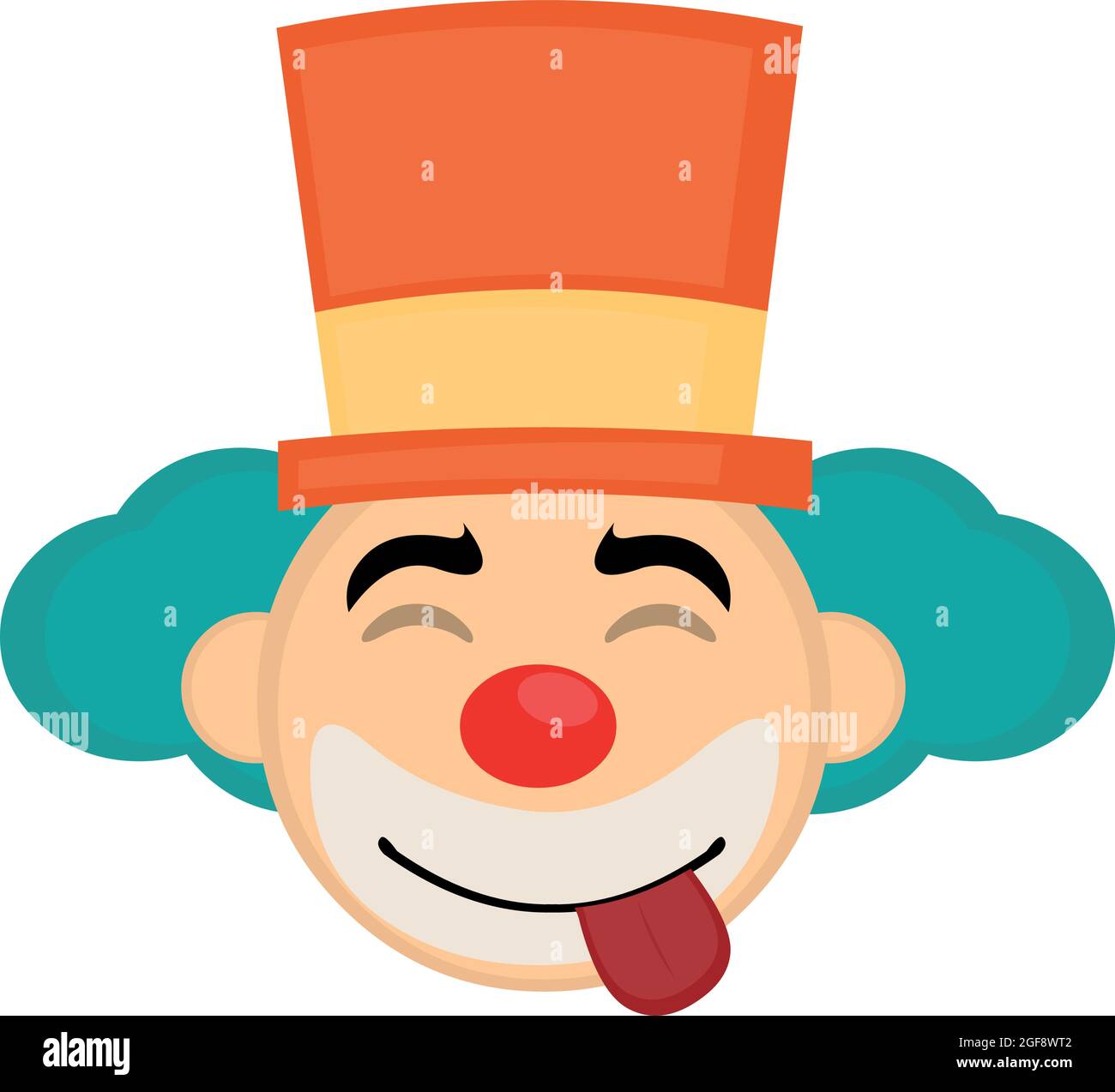Vector emoticon illustration of a cartoon clown's face with a hat with a  delicious expression Stock Vector Image & Art - Alamy