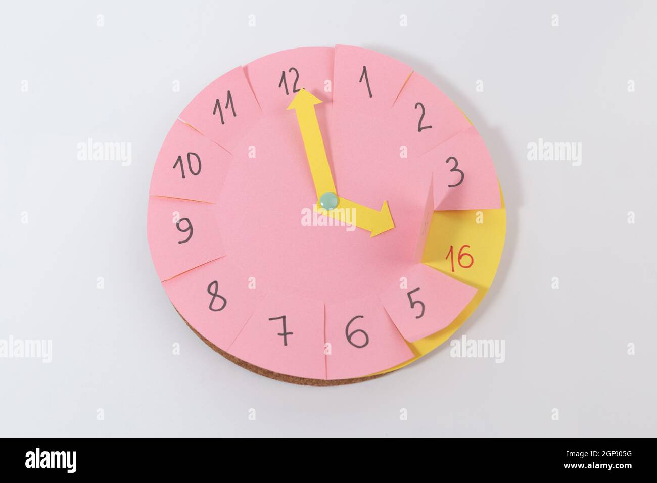 paper clock for learn time for kids, preschool hour teaching activity