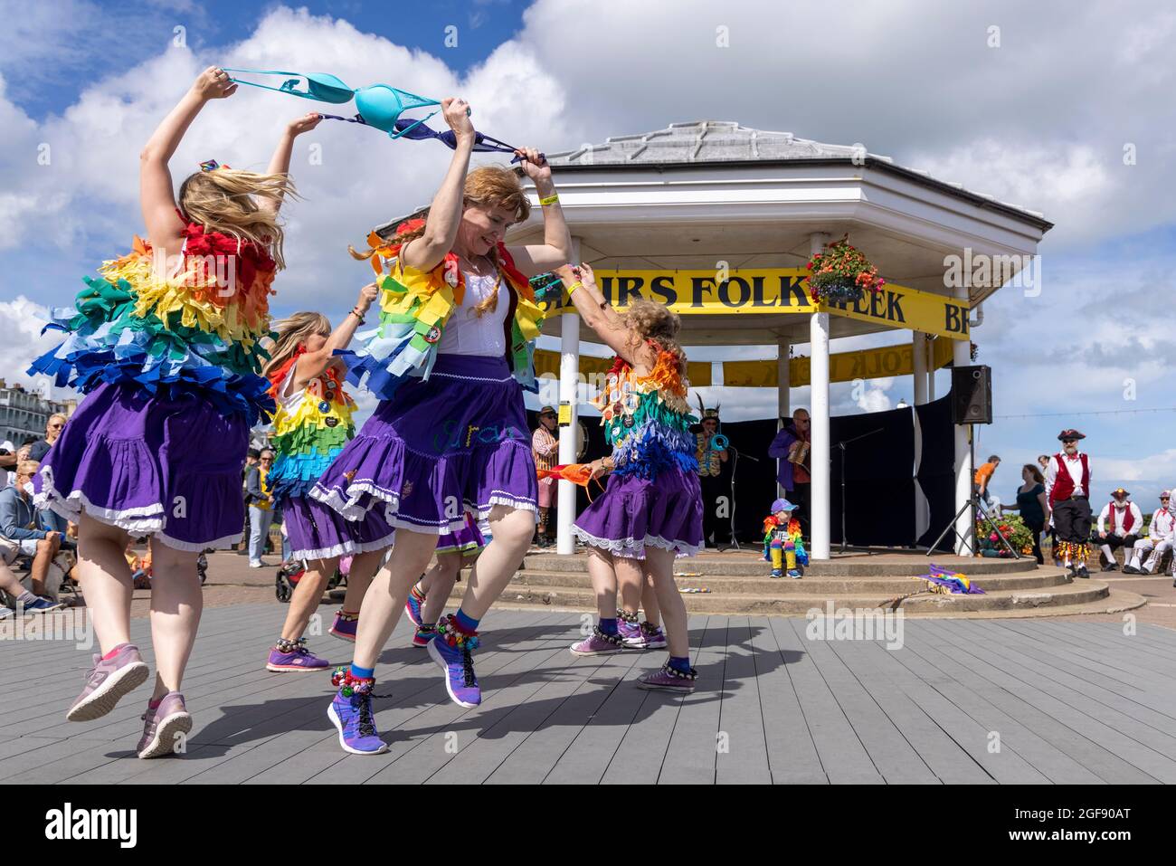 'Loose Women' Morris dancers performing at Broadstairs Folk Week, August 2021 Stock Photo