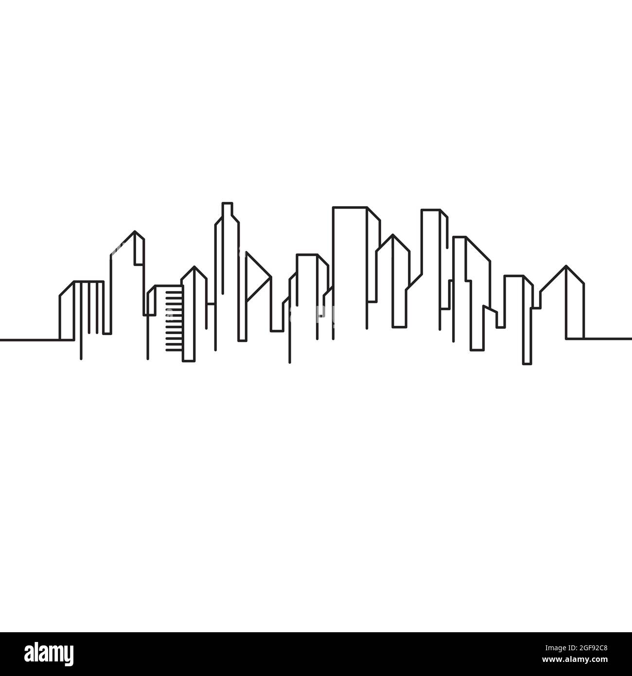 City Building Line art Vector icon design illustration Template Stock ...