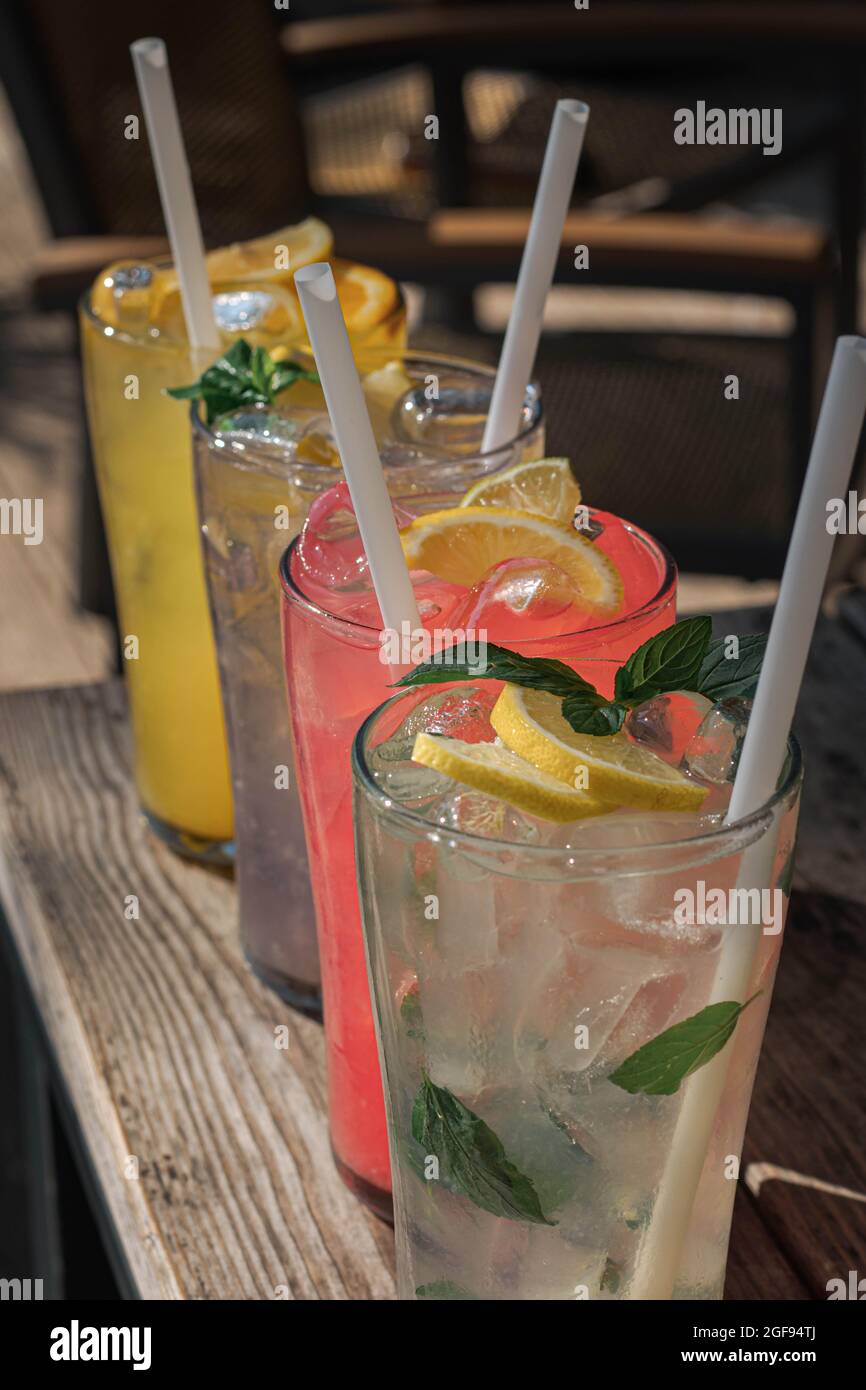 Refreshing summer drinks Stock Photo