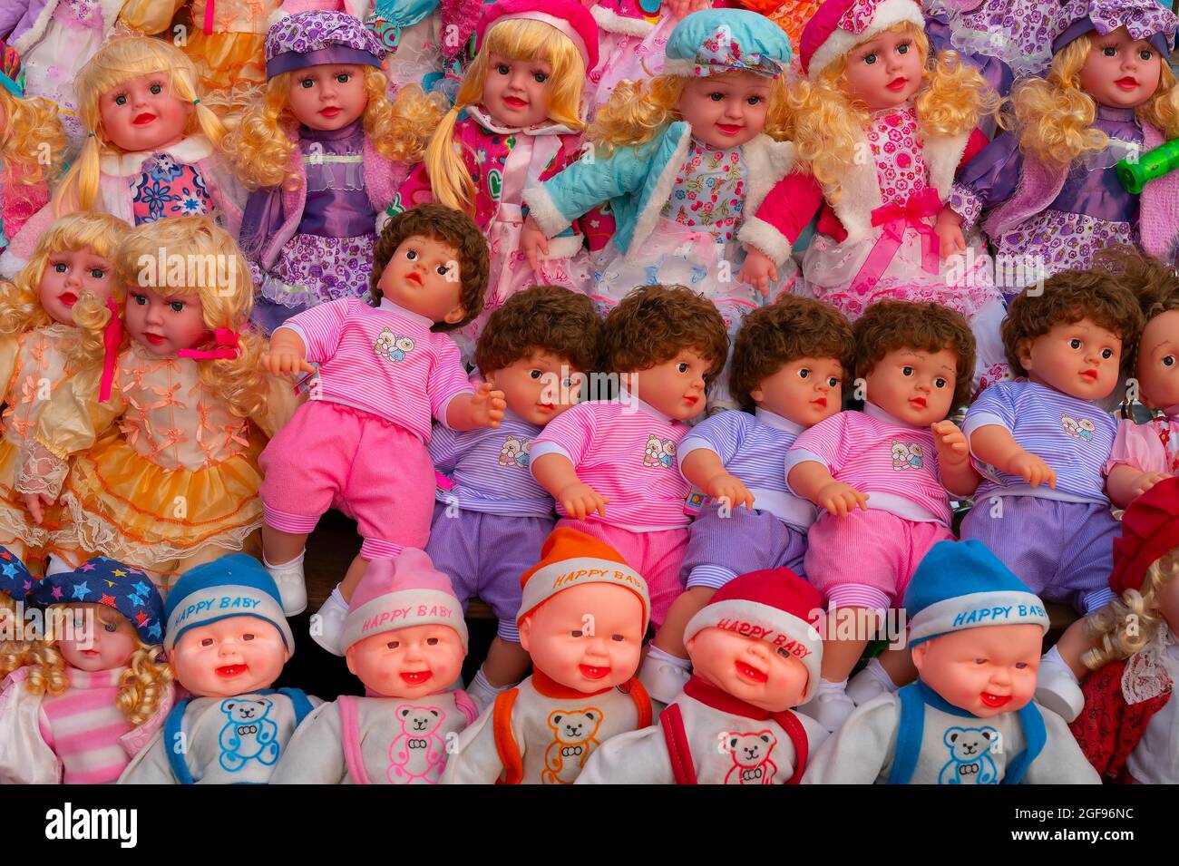 Beautiful cute baby dolls for sale at retail shop at Christmas ...