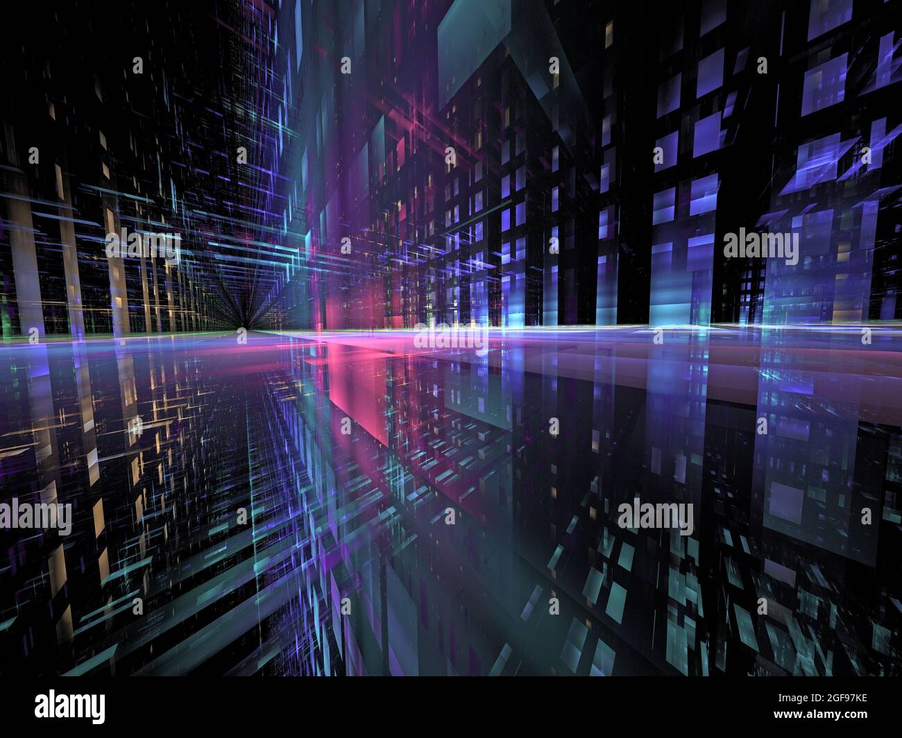 3 dimensional graphic design structures for the subjects of technology, communications, digital information Stock Photo