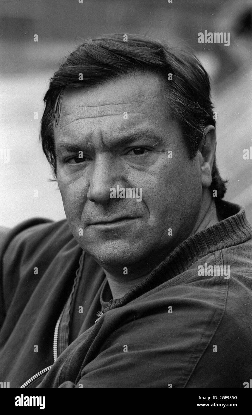 Actor Michael Elphick as BOON the leading character for the TV series BOON for the Birmingham  commercial TV company Central in 1985 Stock Photo