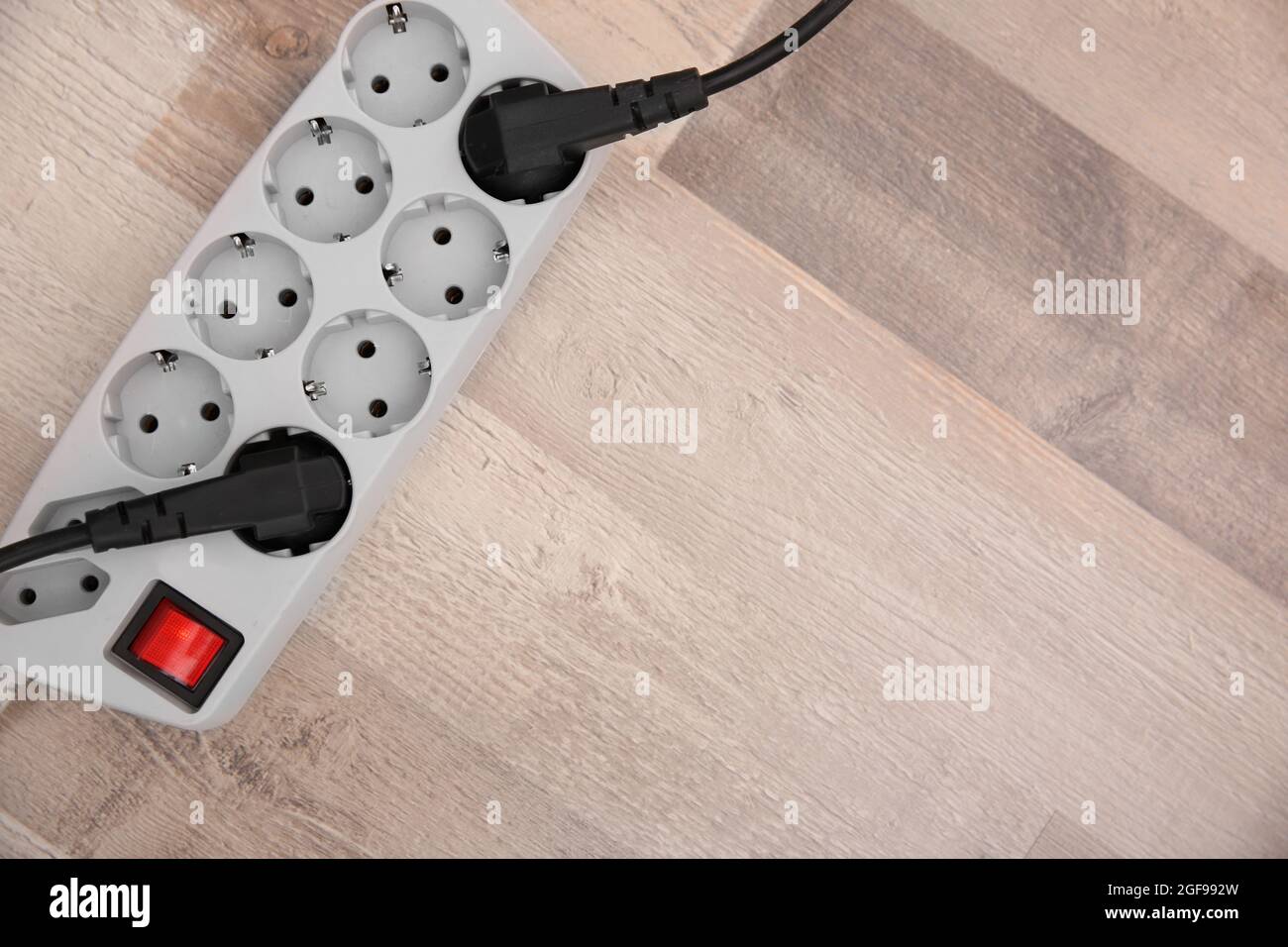 Power strip on floor Stock Photo Alamy