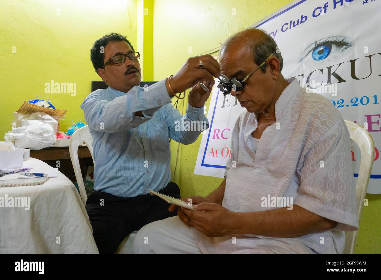 Kolkata, West Bengal, India February 25th, 2018 Male Doctor eye