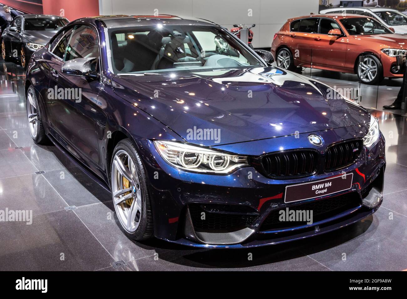 Bmw M4 Coupe Car Showcased At The Brussels Expo Autosalon Motor Show Belgium January 12 16 Stock Photo Alamy Bmw M4 Coupe Car Showcased At The Brussels Expo Autosalon Motor Show Belgium January 12 16 Stock Photo Alamy