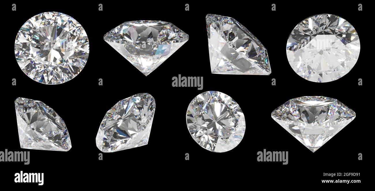 Beautiful Shiny Diamond in Brilliant Cut on Black Background - Diamond ...