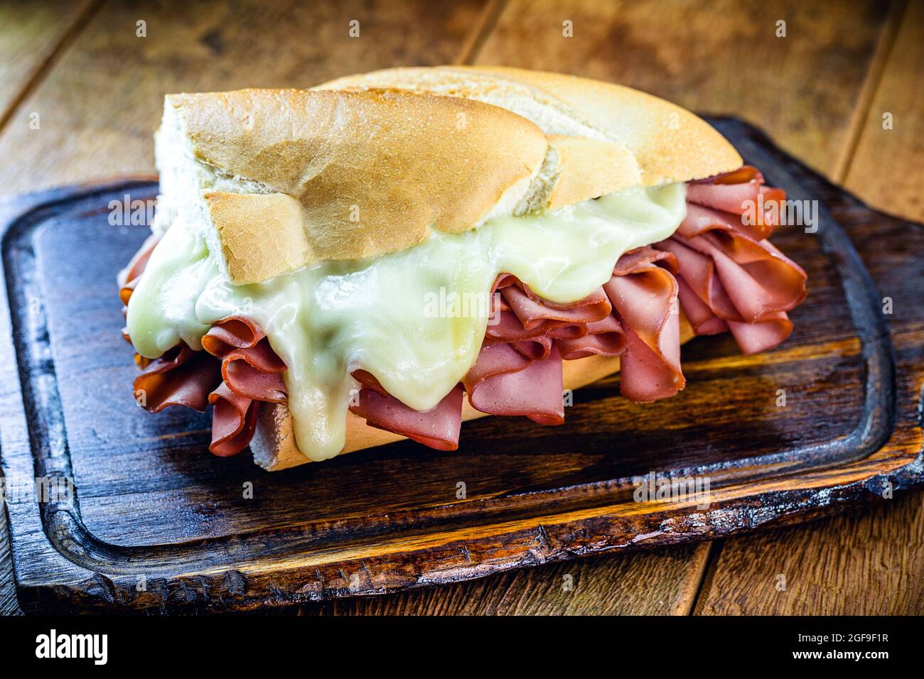 Brazilian mortadella bread, typical snack in the city of são paulo