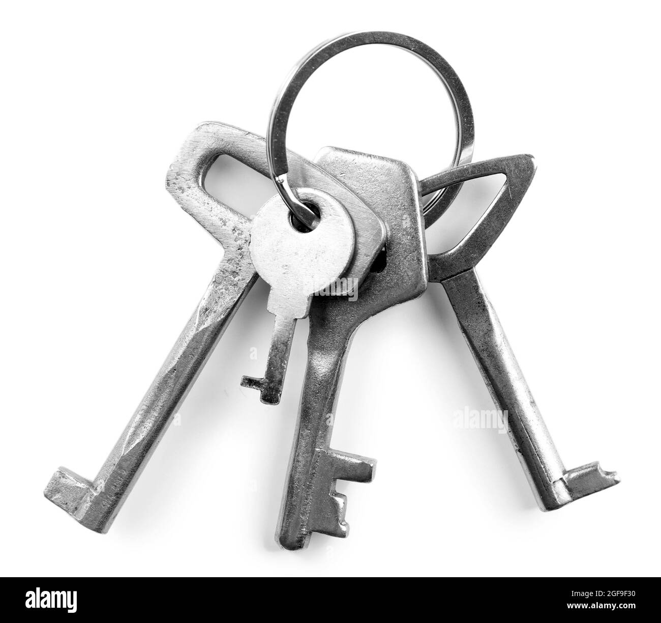 Bunch of keys, isolated on white Stock Photo Alamy