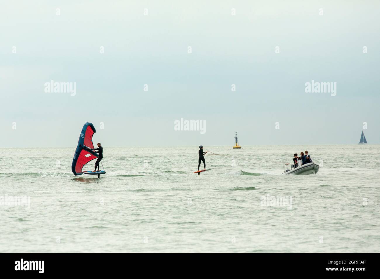 British Kitesurf Freestyle Campionships weekend, Ramsgate, 21st and 22nd August 2021. Stock Photo