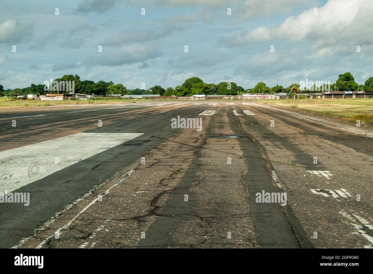 Runway of the airport of Ciudad Bolivar, Venezuela Stock Photo