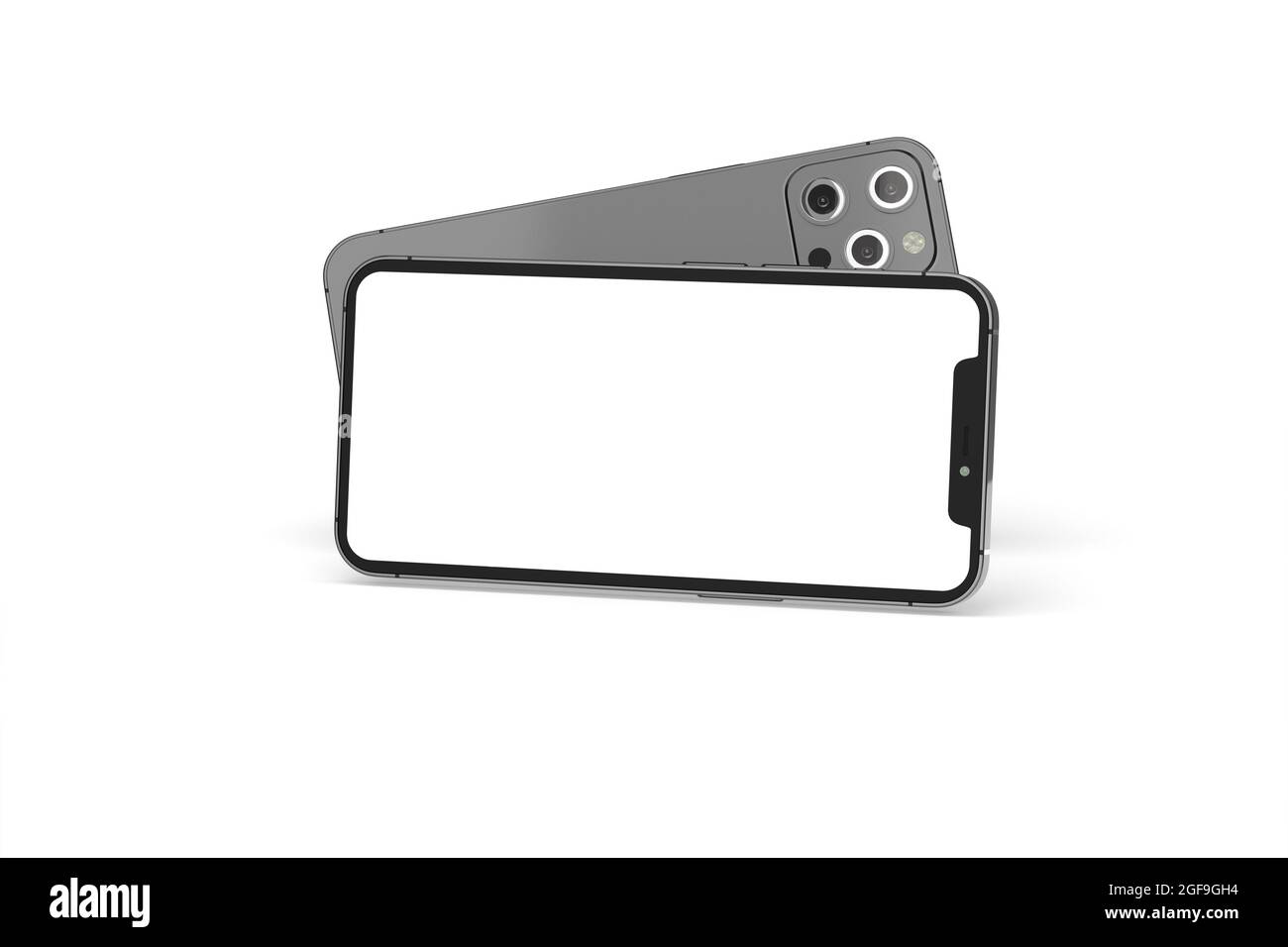 3D rendering of smartphones isolated on a white background Stock Photo ...