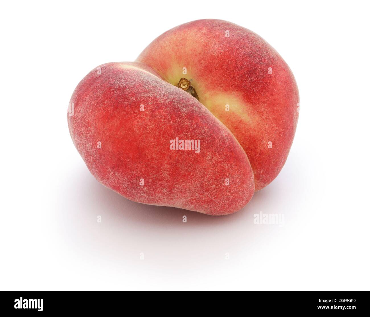 flat peach, donut peach, saturn peach Stock Photo