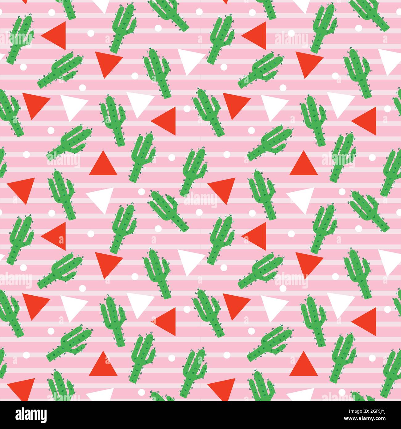 Cactus and triangles vector Seamless Pattern design for wallpaper, textile , surface, fashion , background,tile, stationary, home decor, furnishing et Stock Vector