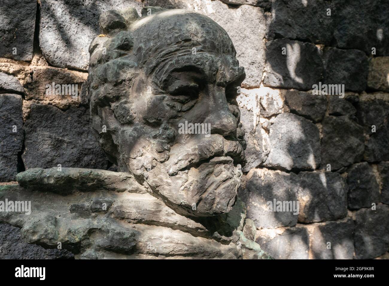 Sergey Parajanov sculpture who was an Armenian film director, screenwriter and artist Stock Photo
