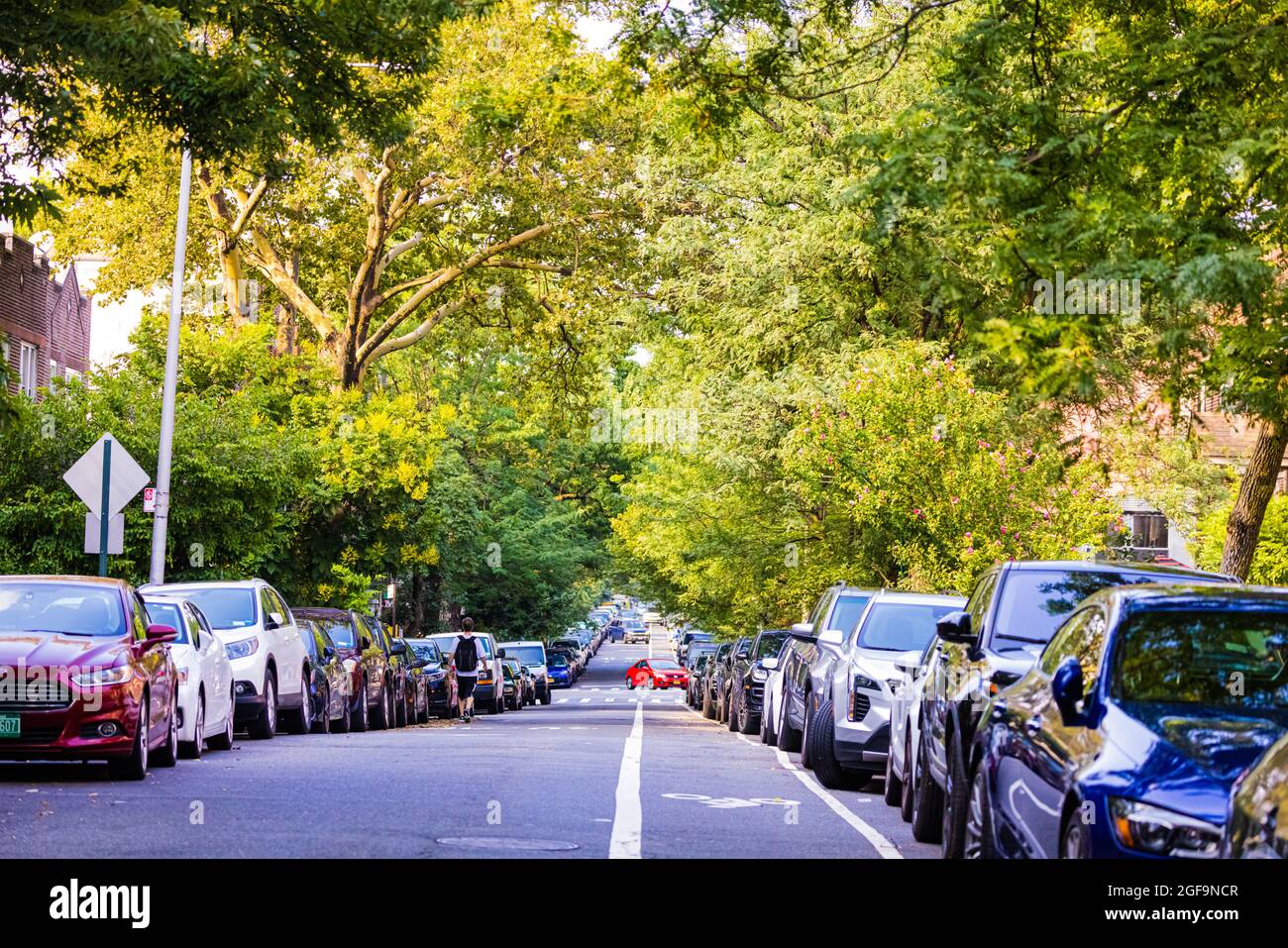 QUEENS, UNITED STATES Jul 26, 2021 The cars parked in the street at