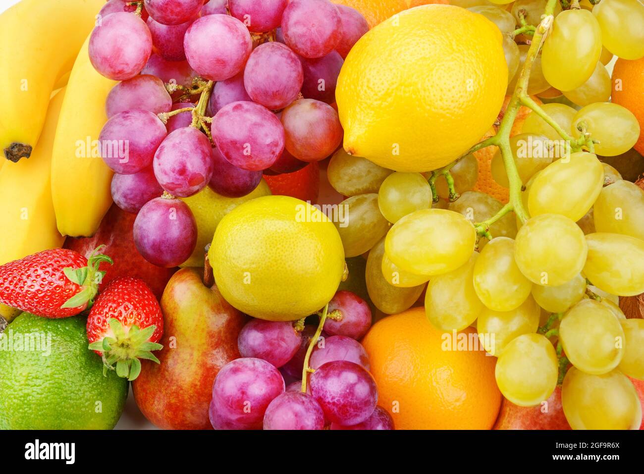Bright beautiful background of ripe fruits. Organic healthy food Stock ...