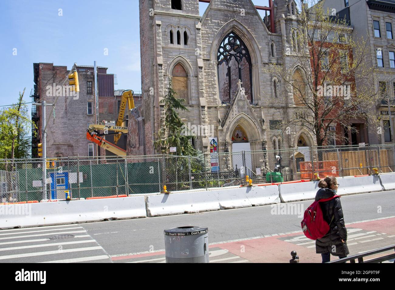 New York Ny Usa Aug 24 2021 Middle Collegiate Church After Fire