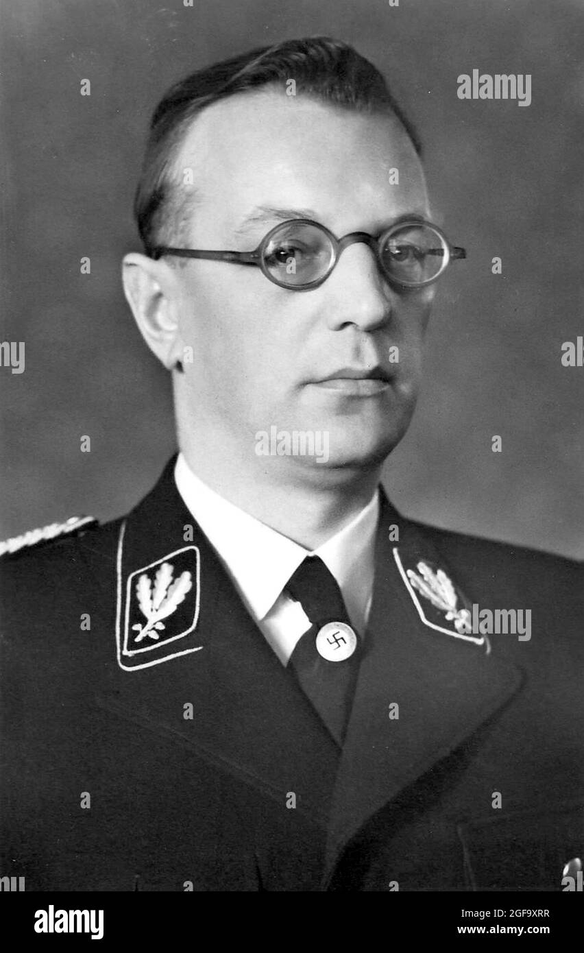 The nazi politician Arthur Seyss-Inquart. He was captured in 1945, tried and hanged at Nuremberg in 1946. Credit: German Bundesarchiv Stock Photo
