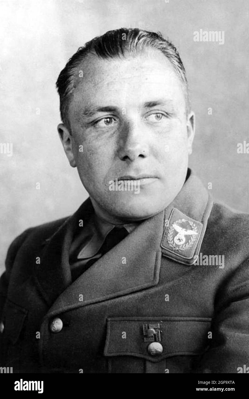 A portrait of Nazi leader and head of the Nazi Party Chancellery Martin Bormann. He died while fleeing the F{hrer bunker in 1945. Credit: German Bundesarchiv Stock Photo