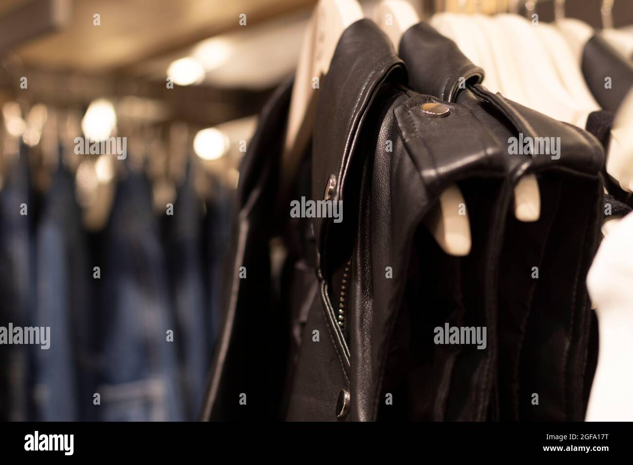 Old man in leather jacket hi-res stock photography and images - Alamy