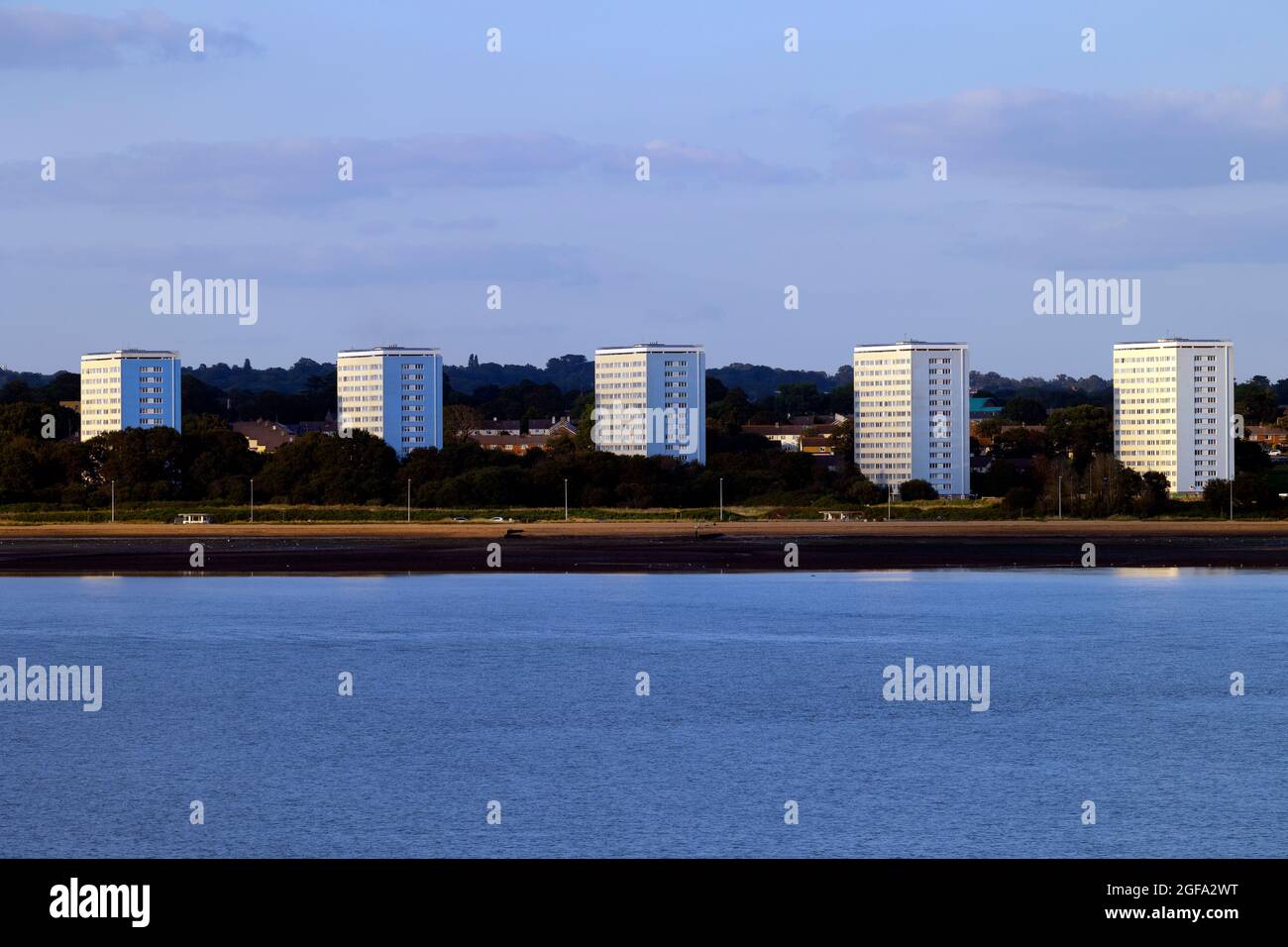 Water,side,flats, Towers,Copenhagen,Havre,Oslo,Southampton,Isle of Wight,,Hampshire, Stock Photo