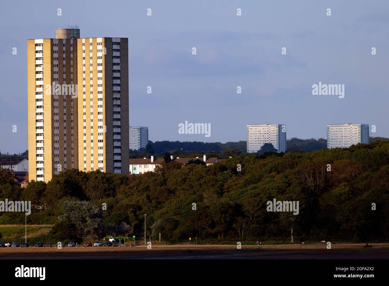 Water,side,flats, Towers,Copenhagen,Havre,Oslo,Southampton,Isle of Wight,,Hampshire, Stock Photo