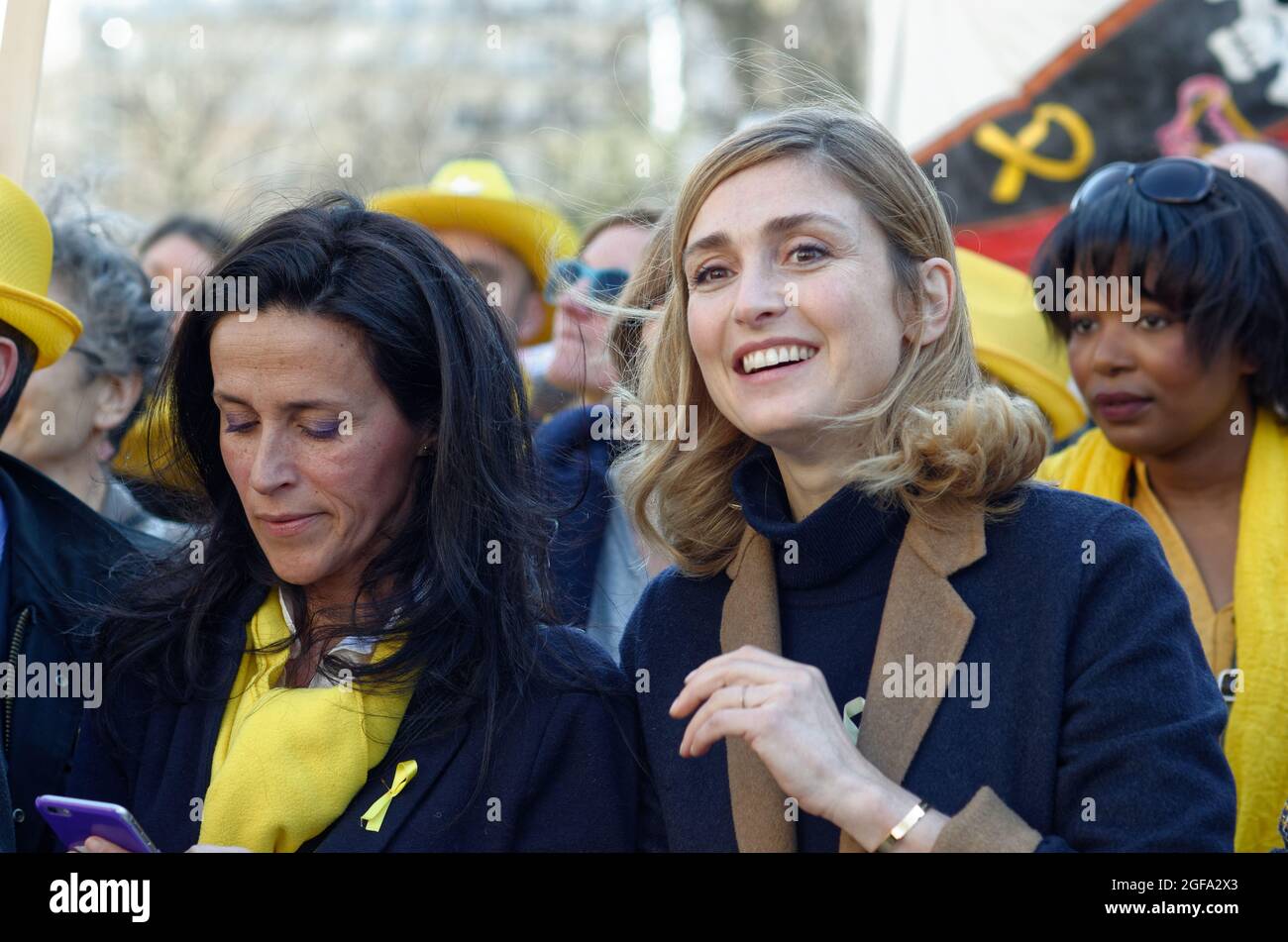 French actress Julie Gayet in 2017 at the endometriosis walk in Paris. Stock Photo