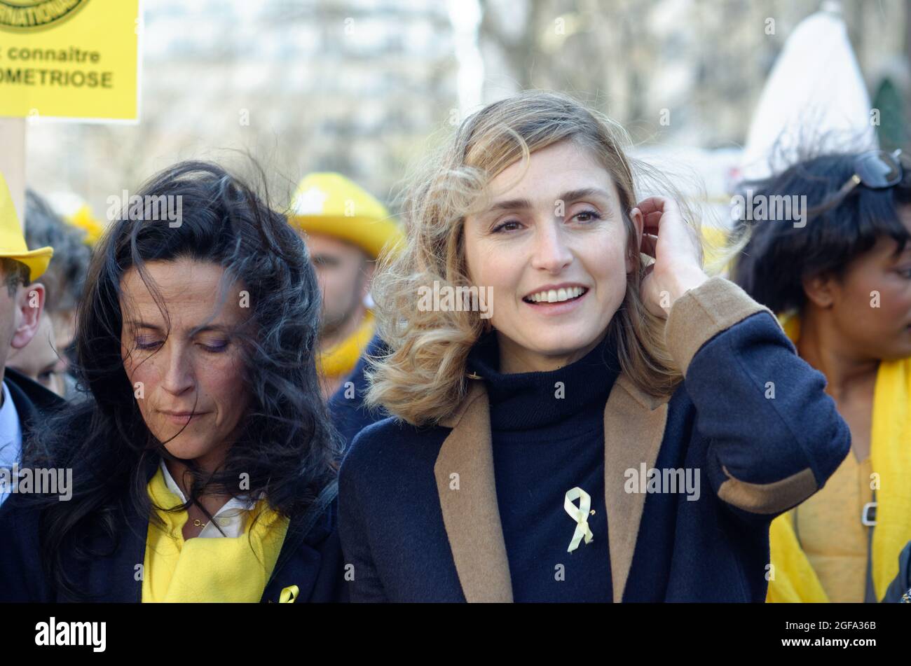 French actress Julie Gayet in 2017 at the endometriosis walk in Paris. Stock Photo