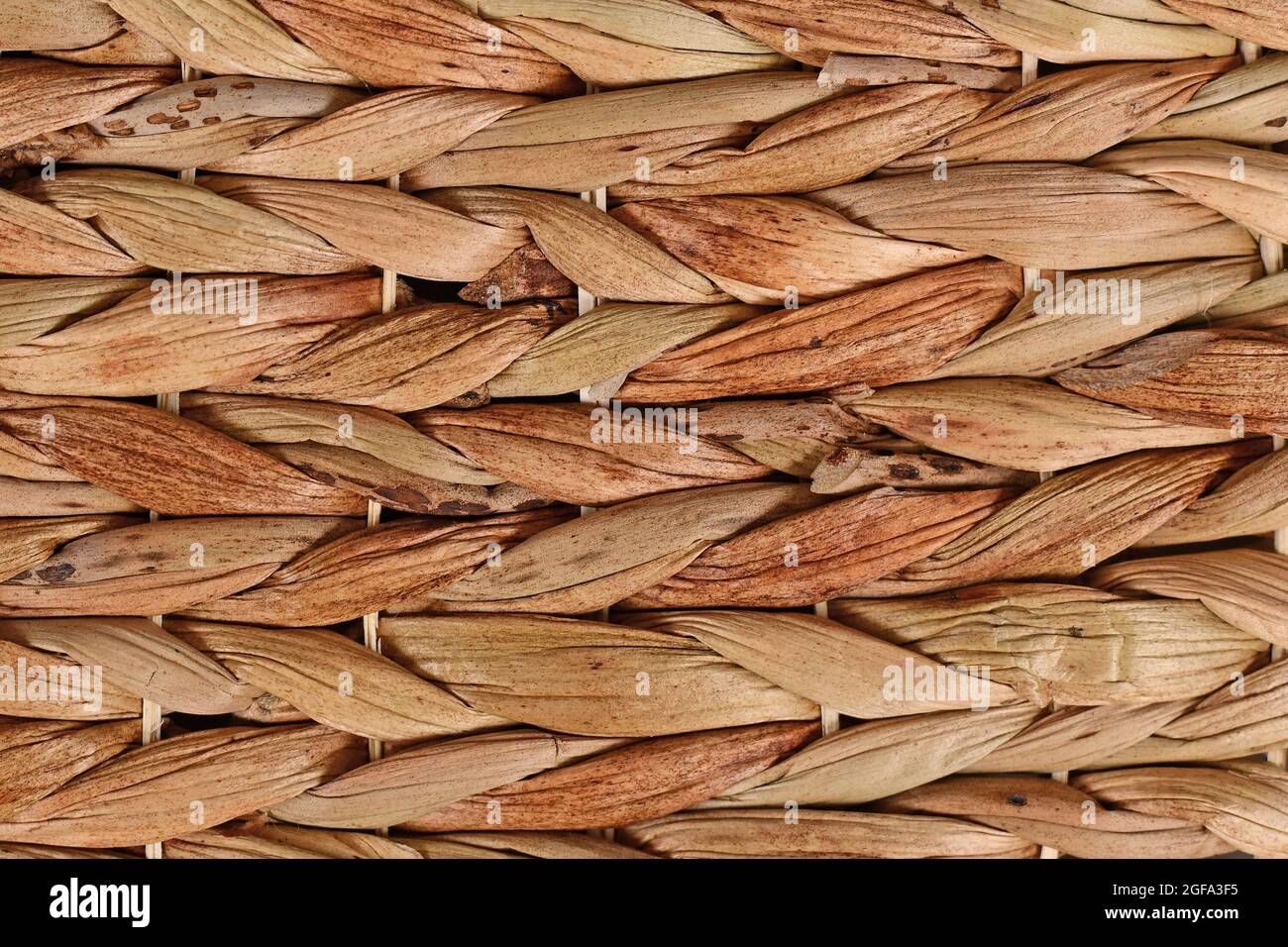 Close up of wicker basket made from natural material Stock Photo