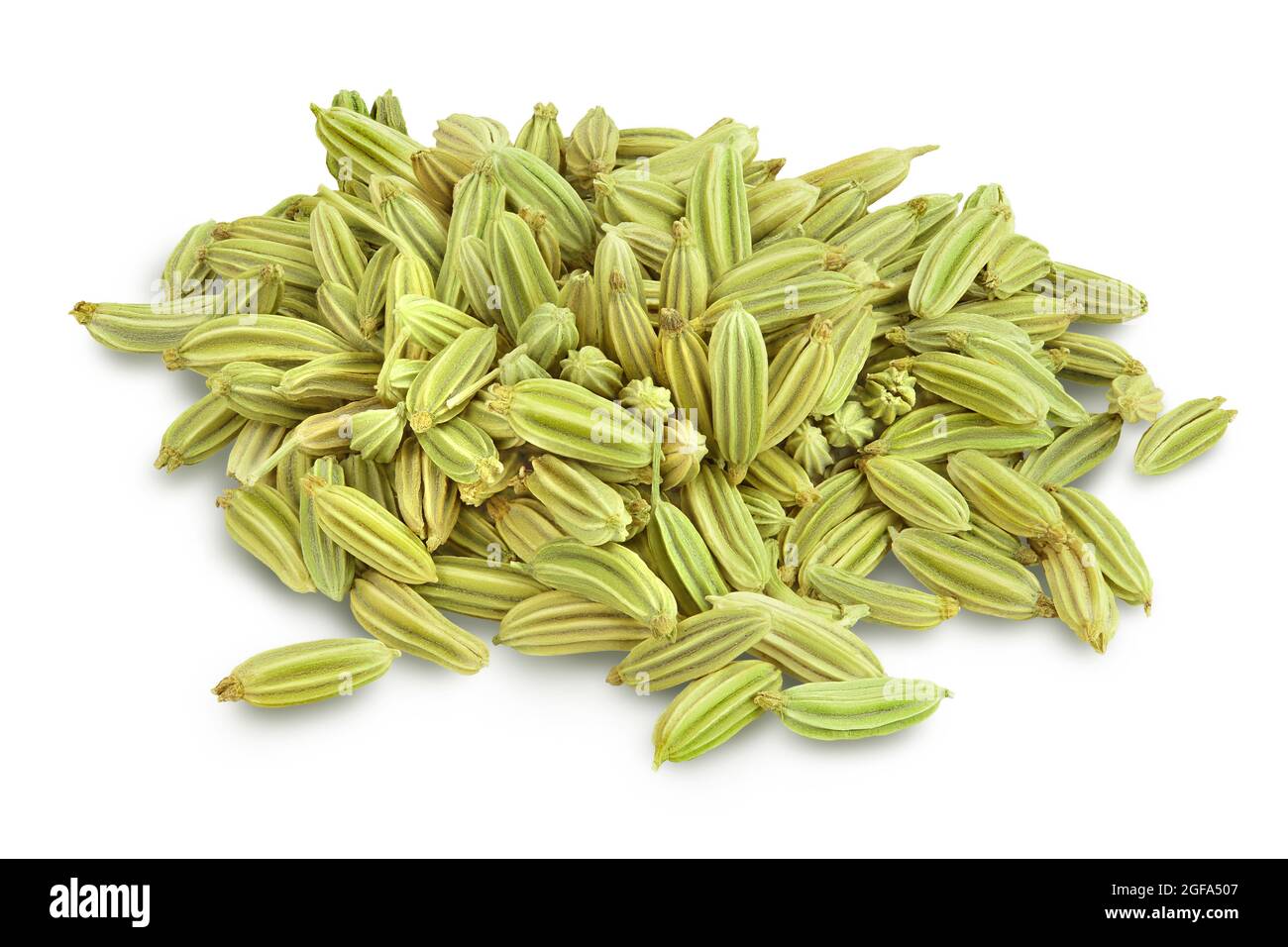 Dried fennel seeds isolated on white background with clipping path and