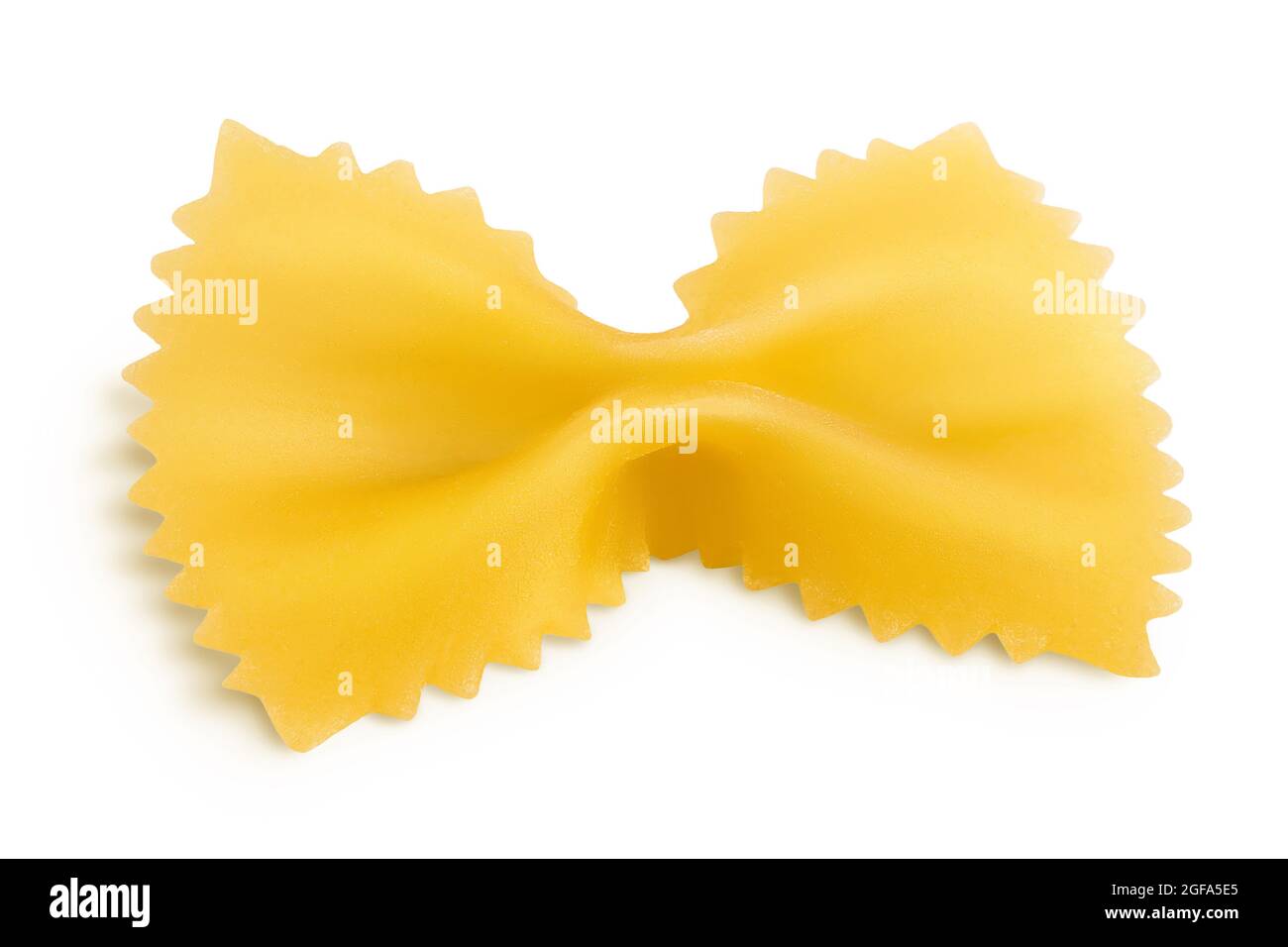 Bow tie pasta isolated on white background with clipping path and full
