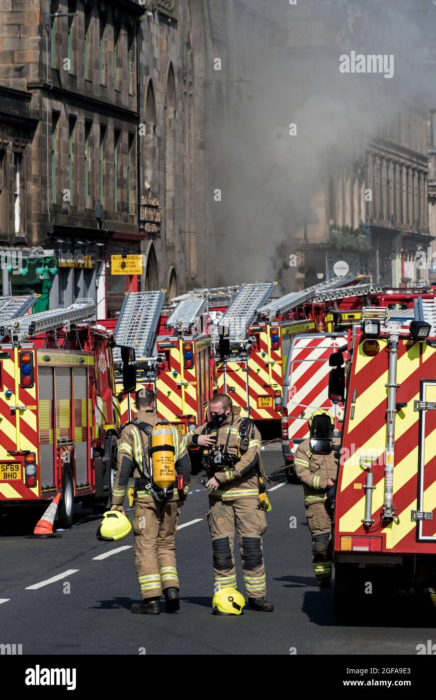 Scottish Fire and Rescue Service tackling a fire on IV Bridge in