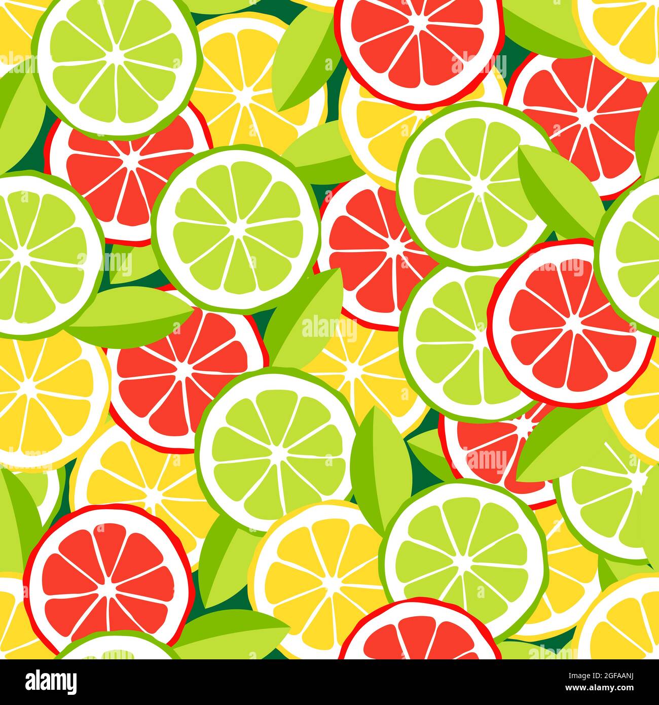 Citrus slices of lime, lemon and red orange. Seamless pattern for ...