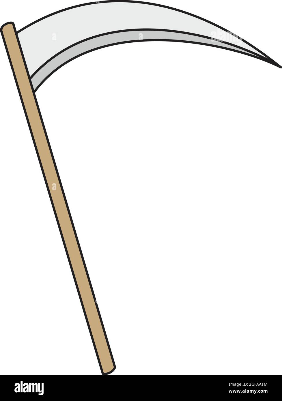 Scythe death tool vector hand drawn illustration Stock Vector Image