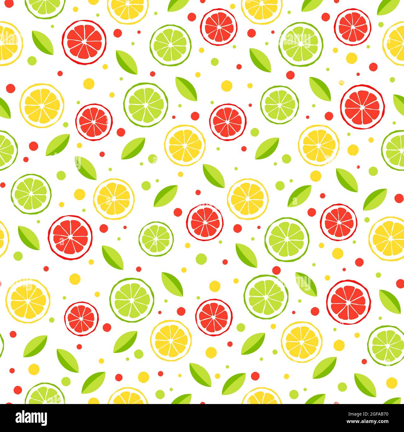Seamless background. Citrus slices of lime, lemon, red orange and green ...
