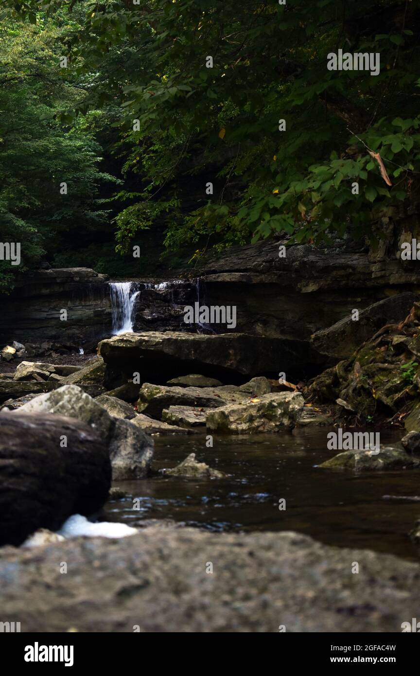 Waterfall at McCormick's Creek State Park, Indiana Stock Photo