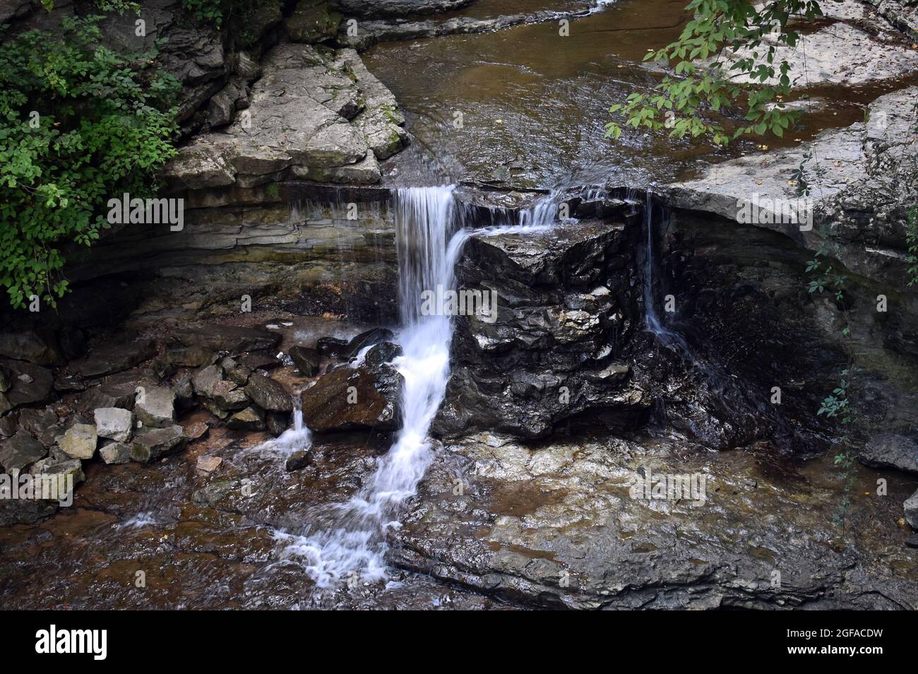 Waterfall at McCormick's Creek State Park, Indiana Stock Photo