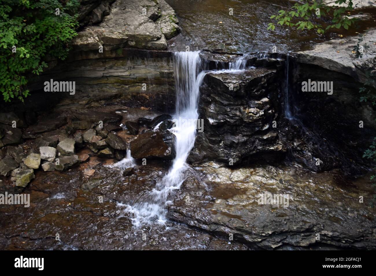 Waterfall at McCormick's Creek State Park, Indiana Stock Photo