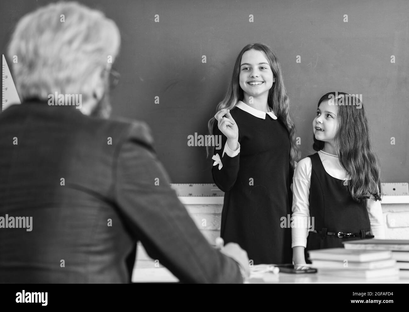 Primary Students Working Together Group Black And White Stock Photos Images Alamy