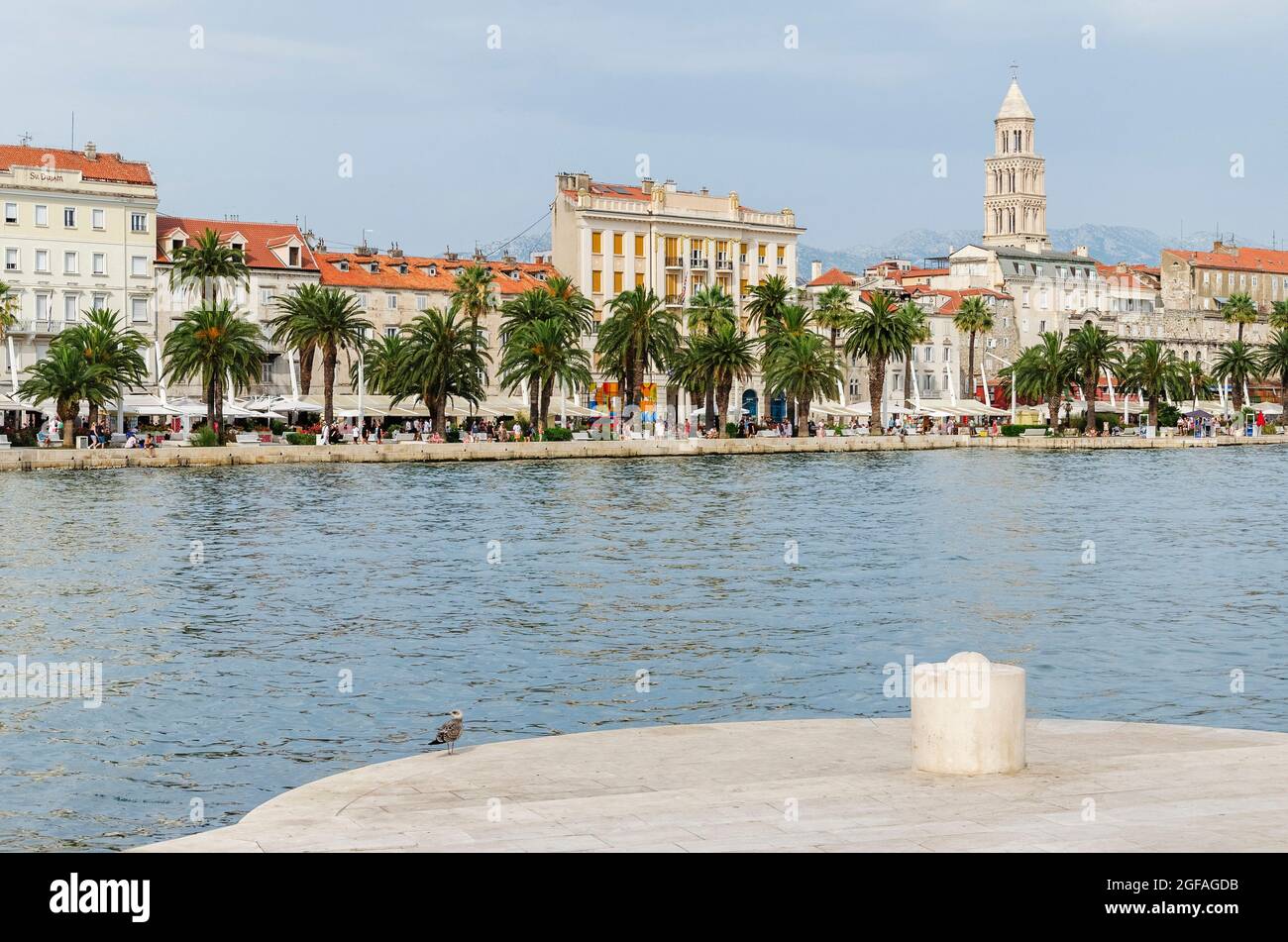 Picturesque view of Riva Promenade in Split. Split is the biggest