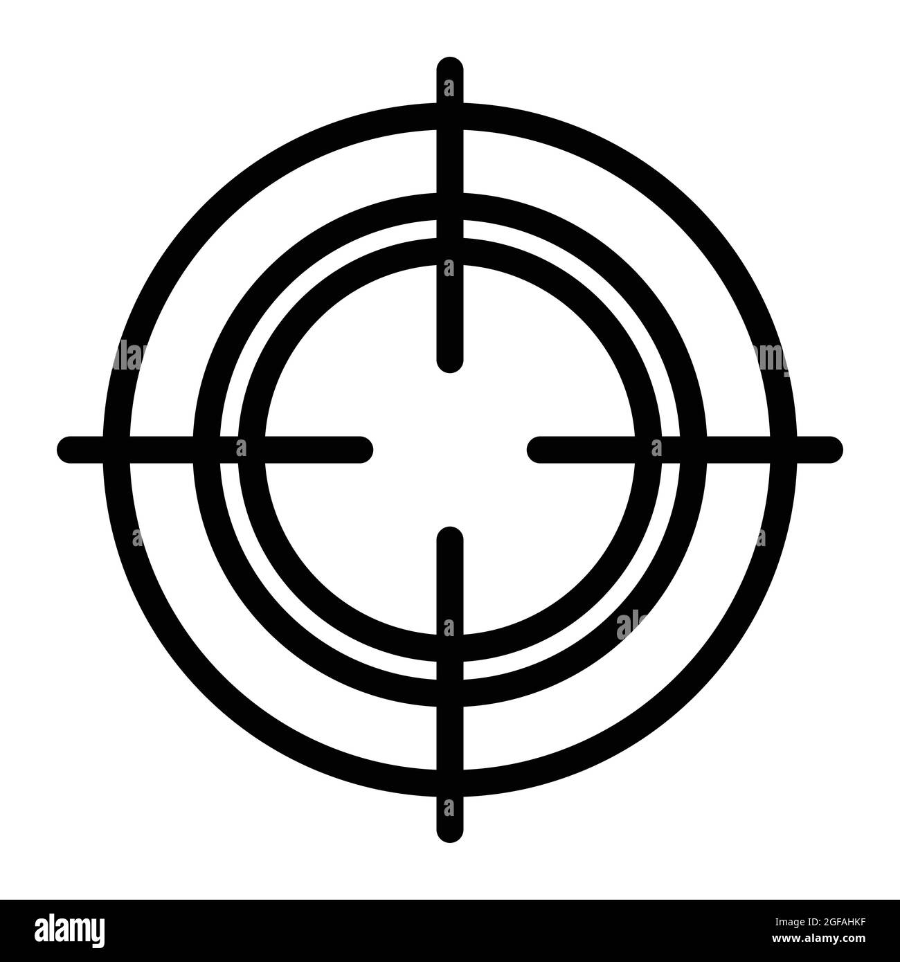 Target aim icon, archer sports game symbol. Game aiming sight dot