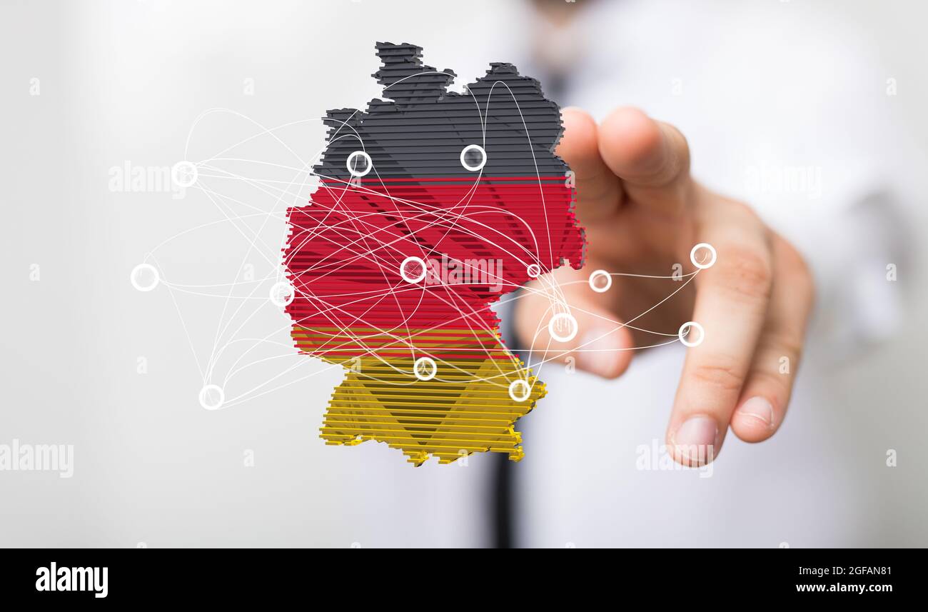 Map Germany Pointed 3D rendering of the map of Germany being pointed at Stock Photo - Alamy