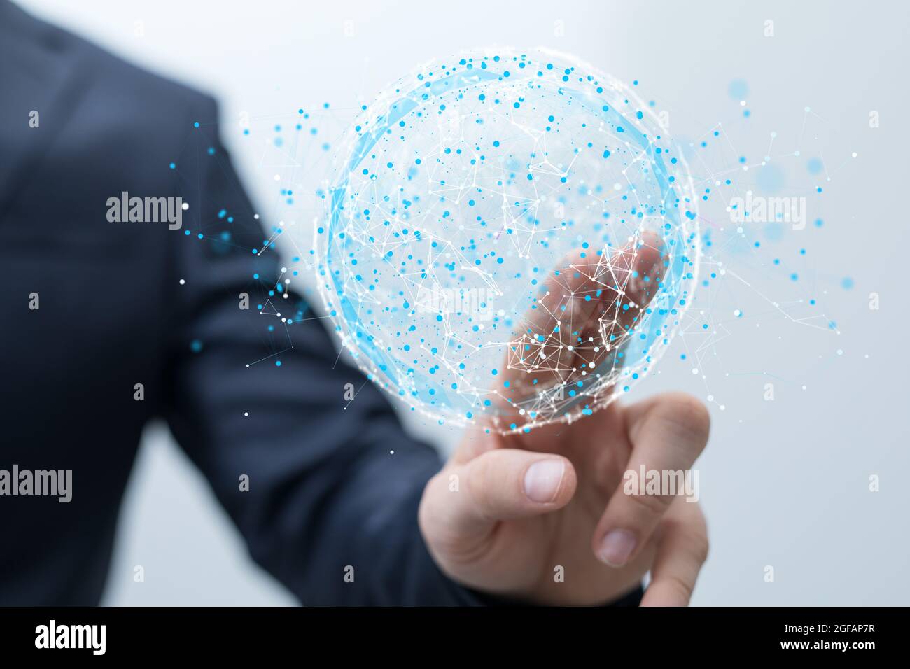 Network concept- Connected cells with links. Stock Photo