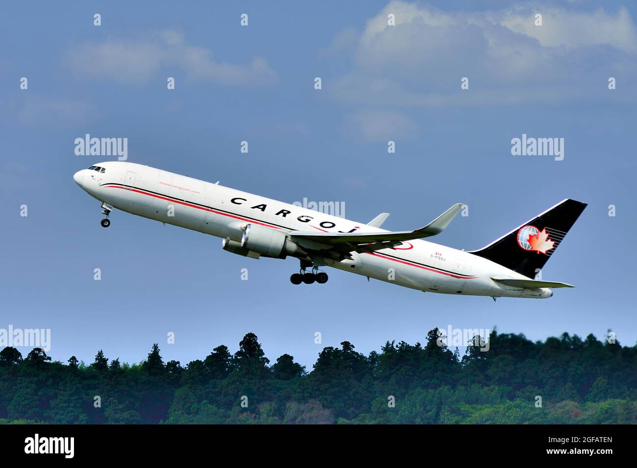 Cargojet Canada B 767 300f C Fgsj Take Off Climbing Tokyo Narita Airport Chiba Japan Stock Photo Alamy