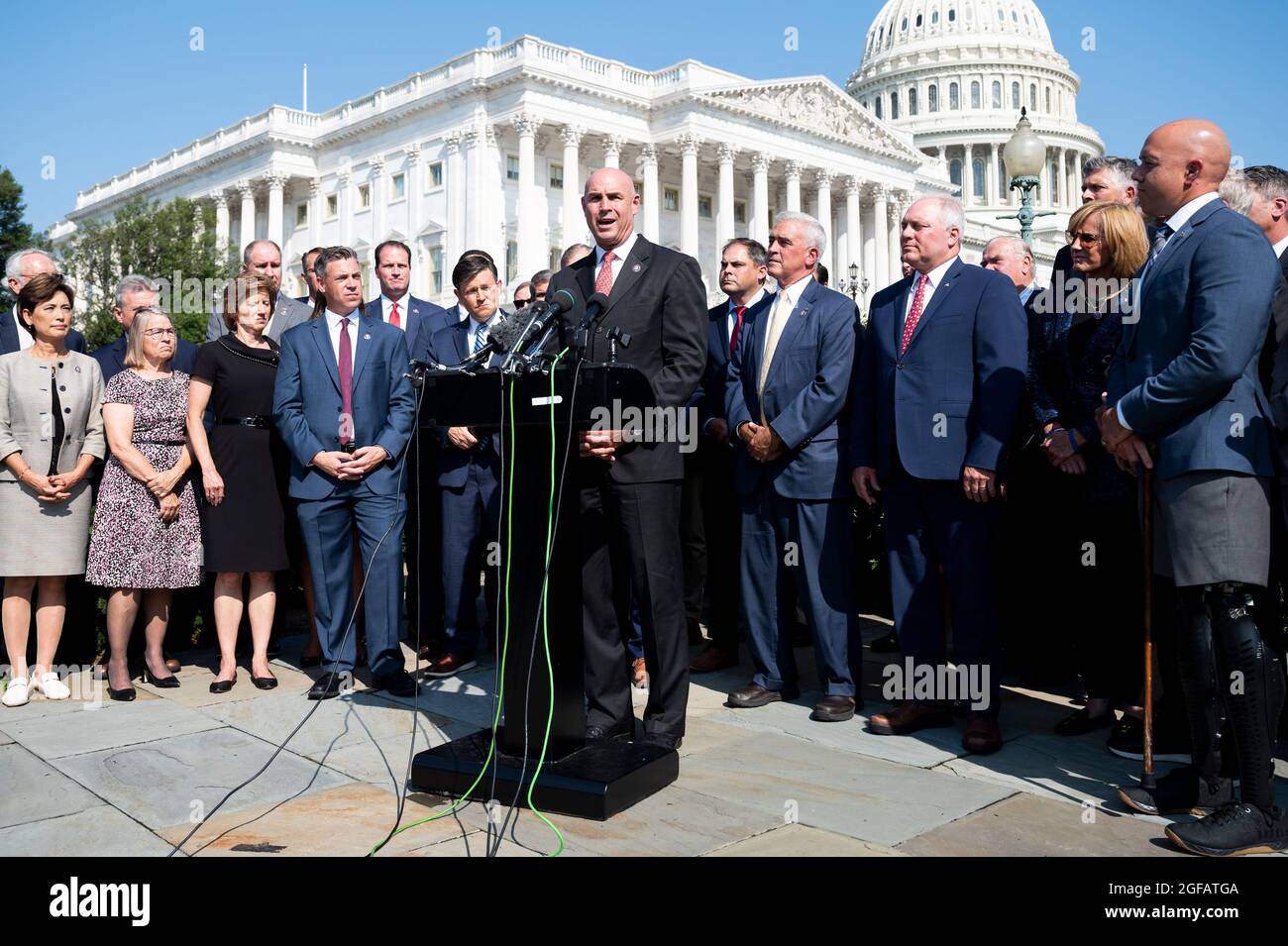 Washington, DC, USA. 24th Aug, 2021. August 24, 2021 - Washington, DC, United States: U.S. Representative JAKE ELLZEY (R-TX) speaking at a press conference about the withdrawal from Afghanistan. (Credit Image: © Michael Brochstein/ZUMA Press Wire) Stock Photo