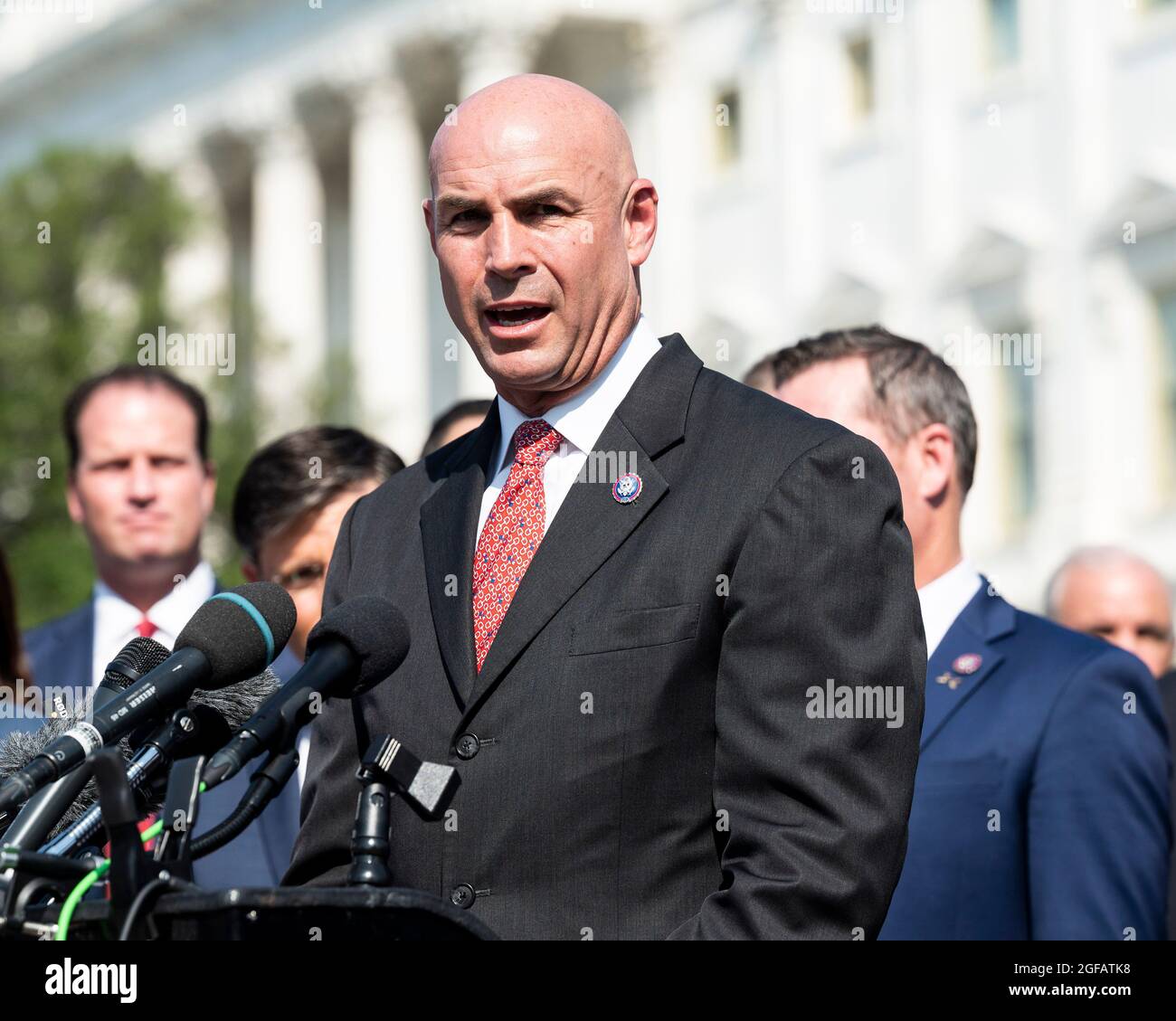 Washington, DC, USA. 24th Aug, 2021. August 24, 2021 - Washington, DC, United States: U.S. Representative JAKE ELLZEY (R-TX) speaking at a press conference about the withdrawal from Afghanistan. (Credit Image: © Michael Brochstein/ZUMA Press Wire) Stock Photo