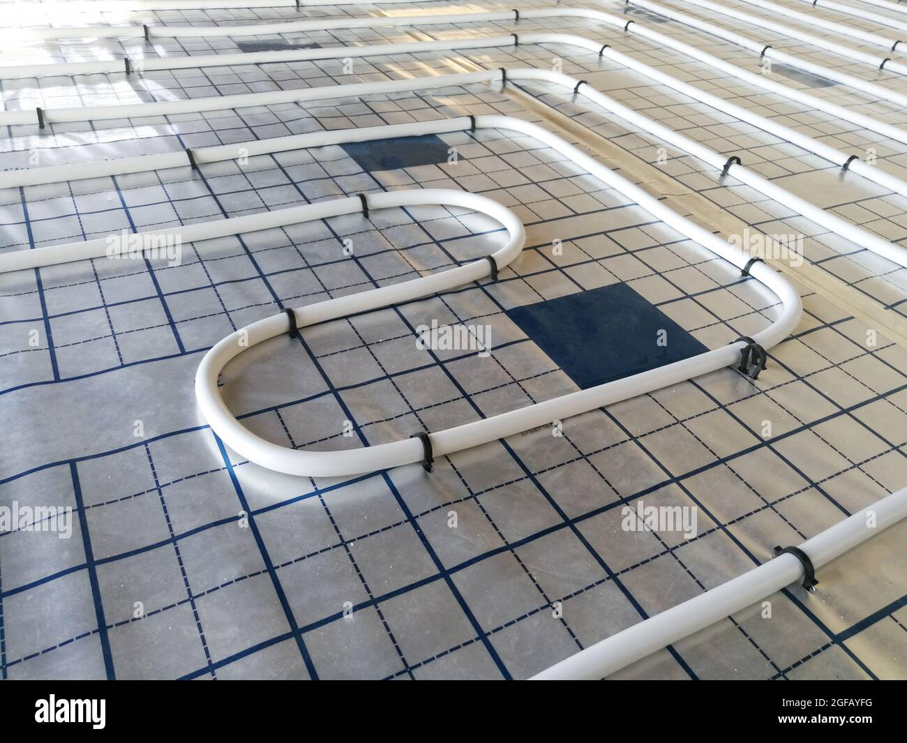 Plumbing pipe for water supply and underfloor heating in the new house