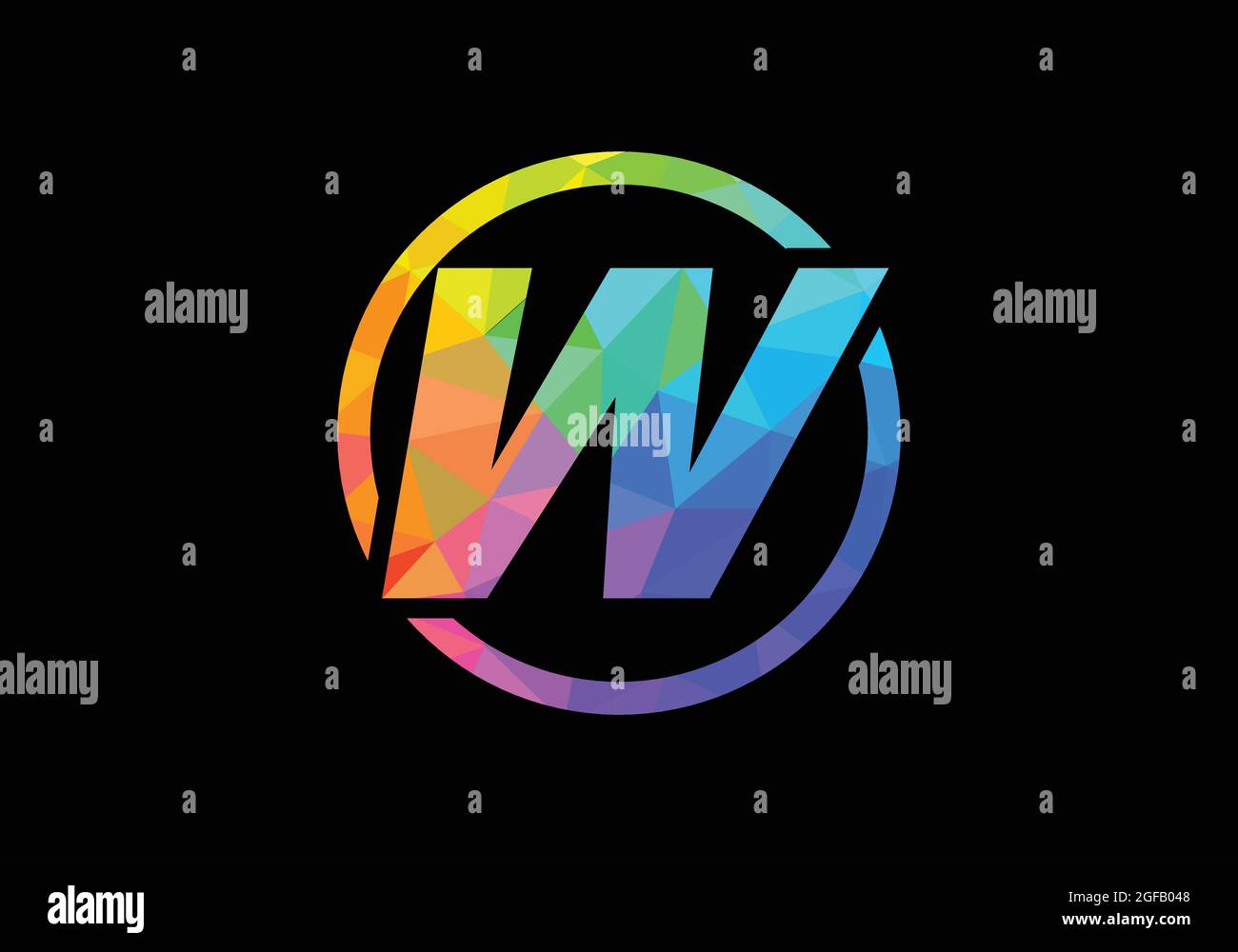 Colorful Initial letter W logo design in a circle. Modern logo for ...